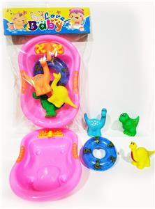 1个泳圈3只搪胶恐龙1个泳池 - OBL975093