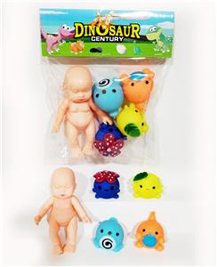 1只表情娃4只搪胶Q宠带BB哨 - OBL975094