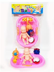 1只表情娃3只搪胶Q宠1个泳池 - OBL975096