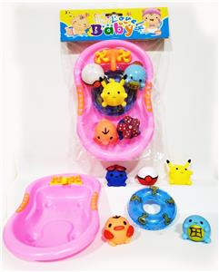  1个泳圈5只搪胶Q宠1个泳池 - OBL975099