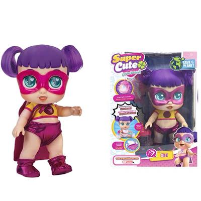 14寸搪胶带七彩灯光四声音乐fangeek super cute超级英雄可爱宝宝带奶瓶带梳子和镜子。宝宝带吸水喷水功能 - OBL977141