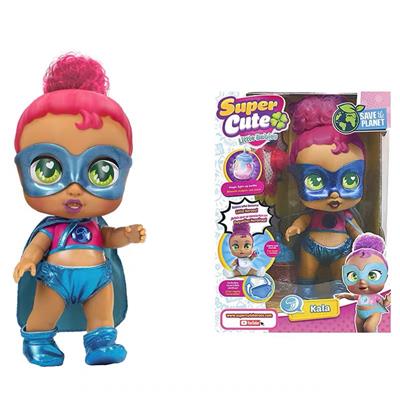 14寸搪胶带七彩灯光四声音乐fangeek super cute超级英雄可爱宝宝带奶瓶带梳子和镜子。宝宝带吸水喷水功能 - OBL977142