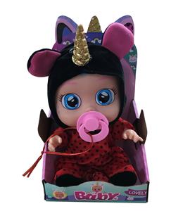 14寸长颈鹿搪胶哭泣娃娃带四声音乐cry Babies-Tutti Fritti动物系列带流眼泪功能，带吸水奶瓶，带奶嘴 - OBL977193