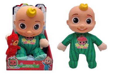 14寸搪胶头棉身cocomelon超级宝贝带主题音乐4首不同的主题音乐【120秒】毛绒西瓜COCO带着搪胶红熊带BB响 - OBL982118