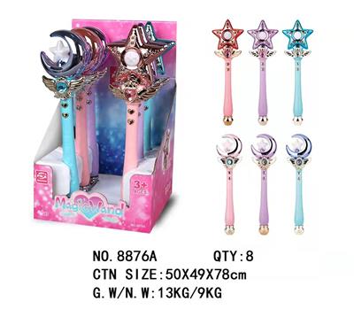 女孩声光音乐摇摆音效魔法棒（6PCS) - OBL983971