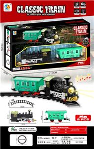 单节车厢古典电动带灯光音乐轨道火车 - OBL986797