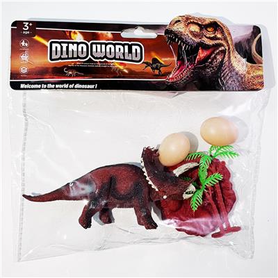 pvc恐龙套装三角龙单只恐龙一个蛋巢两颗蛋一棵树（12款可混装） - OBL986892