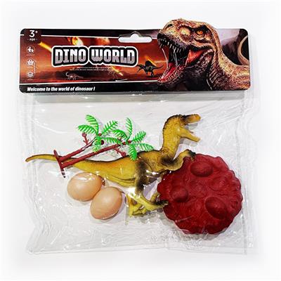 pvc恐龙套装伶盗龙单只恐龙一个蛋巢两颗蛋一棵树（12款可混装） - OBL986901