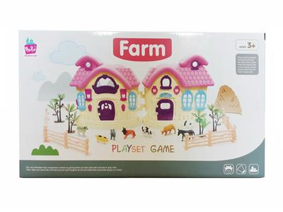 别墅农场动物套装蓝色红色装 - OBL999586