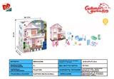 BB002098 - COLORFUL LIGHT VILLA WITH DOLL FURNITURE
