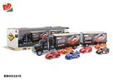BB002215 - 2 INERTIA CONTAINER TRUCKS (RACING STANDARD AND 6 RACING CARS)