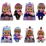 OBL10001615 - 第7代14寸搪胶冰雪哭泣娃娃带四声音乐cry Babies-Tutti Fritti带流眼泪功能，带吸水奶瓶，带奶嘴  毛绒布料哭泣娃娃混装