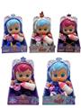 OBL10001616 - 第7代14寸搪胶冰雪哭泣娃娃带四声音乐cry Babies-Tutti Fritti带流眼泪功能，带吸水奶瓶，带奶嘴  2款毛绒布料女孩版哭泣娃娃混装