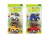 OBL10006555 - 2只庄5 CM回力工程车，4款车混装
