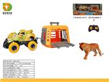 OBL10007083 - 森林猎手系列之1:43怪兽遥控车拖带老虎，不包电