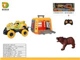 OBL10007089 - 森林猎手系列之1:43怪兽遥控车拖带狗熊，不包电