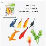 OBL10009393 - 仿真野生动物实心模型玩具儿童玩具亲子互动摆件6只海洋套装