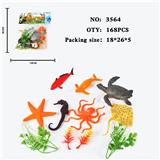 OBL10009402 - 仿真野生动物实心模型玩具儿童玩具亲子互动摆件7只海洋套装