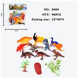 OBL10009434 - 仿真野生动物实心模型玩具儿童玩具亲子互动摆件10只装恐龙