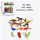 OBL10009436 - 仿真野生动物实心模型玩具儿童玩具亲子互动摆件9只装恐龙