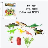 OBL10009438 - 仿真野生动物实心模型玩具儿童玩具亲子互动摆件7只装恐龙