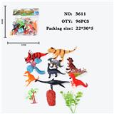 OBL10009445 - 仿真野生动物实心模型玩具儿童玩具亲子互动摆件10只装恐龙