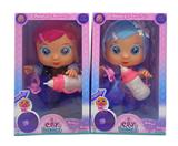 OBL10012193 - 第7代14寸搪胶钻石和雪花冰雪姐妹哭泣娃娃带四声音乐cry Babies-Tutti Fritti带流眼泪功能，带吸水奶瓶，带奶嘴  2款毛绒布料女孩版哭泣娃娃混装