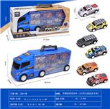 OBL10017383 - 手提货柜收纳车（6只回力铁皮皮卡车）