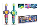 OBL10019362 - 七彩炫酷电动声光齿轮联动星球太空电锯闪光剑