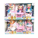 OBL10027338 - 6寸搪胶独角兽哭泣娃娃带流眼泪功能带奶瓶，带奶嘴，带领巾，3款不同坐骑配件6款混装