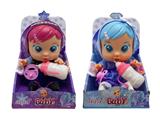 OBL10037883 - 第7代14寸搪胶钻石秋叶冰雪姐妹和雪宝哭泣娃娃带四声音乐cry Babies-Tutti Fritti带流眼泪功能，带吸水奶瓶，带奶嘴 2款女孩毛绒布料版哭泣娃娃混装