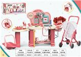 OBL10042690 - 24英寸带出水加大版医具护理台+娃娃手推车+娃娃手提篮+11英寸全搪胶娃娃+有功能医具配件 三合一