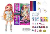 OBL10043505 - GLO-UP  GIRLS 10寸12关节实身惊喜时尚娃娃带一条染色膏和5样惊喜配件功能描述[头发可以染色。面部。手指都可以用彩色贴纸贴上不同图案】