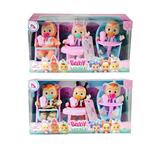 OBL10044444 - 6寸搪胶独角兽哭泣娃娃带流眼泪功能带奶瓶，带奶嘴，带领巾，3款不同坐骑配件6款混装