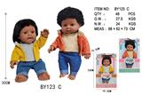 OBL10053113 - 12寸全身搪胶带头发黑人娃娃           (肥童baby doll)       站姿 2款混装