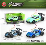 OBL10064427 - (GCC)小号灯光音乐回力骨架跑车警车