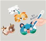 OBL10064816 - 填色水彩笔&面具组合（奶牛&猫咪&小熊）