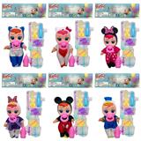 OBL10068690 - 8寸Cry Baby 全身搪胶哭泣娃娃米奇米妮动画服装带吉他配件音乐会喝水流眼泪有音乐袋装（6款混装）