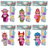 OBL10068692 - 8寸Cry Baby 全身搪胶哭泣娃娃动物动画服装带吉他配件音乐会喝水流眼泪有音乐袋装（6款混装）