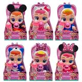 OBL10068700 - 12寸Cry Baby 全身搪胶哭泣娃娃喷油头米奇米妮动画服装带音乐会喝水流眼泪（6款混装）