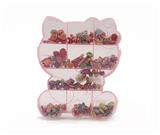 OBL10070556 - 儿童DIY粉色盒磨砂珠-KT猫