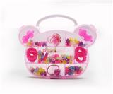 OBL10070563 - 儿童DIY粉红盒糖果珠+头绳-小熊