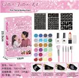 OBL10070700 - 彩色舞台闪粉化妆纹身套装