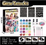 OBL10070704 - 彩色舞台闪粉眼影化妆纹身套装