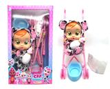 OBL10070967 - 14寸搪胶哭泣娃娃会喝水真流眼泪带四声音乐DAD .Mother.Angry.Cry奶牛款带大号手推车带单奶瓶奶嘴水盆尿不湿