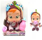 OBL10070992 - （椰子）最新款14寸搪胶哭泣娃娃带四声音乐cry Babies-Tutti Fritti水果系列带流眼泪功能，带吸水奶瓶，带奶嘴