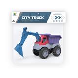 OBL10075853 - 环保麦秆色滑行工程车（挖掘机+翻斗车）