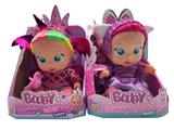 OBL10086921 - 豪华版第14代10寸搪胶带四声音乐cry Babies-Tutti Fritti带流眼泪功能，带吸水奶瓶，带奶嘴  。毛绒带加暖功能。衣服2件套2款混装