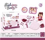 OBL10087924 - 12寸全搪胶女娃娃（YZY睡袋，餐盘，叉勺，尿布，围巾，尿盆，奶瓶）     带IC,喝水尿尿