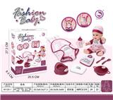 OBL10087929 - 12寸全搪胶男娃娃（YZY怀带包，餐盘，叉勺，尿布，围巾，尿盆，奶瓶）     带IC,喝水尿尿